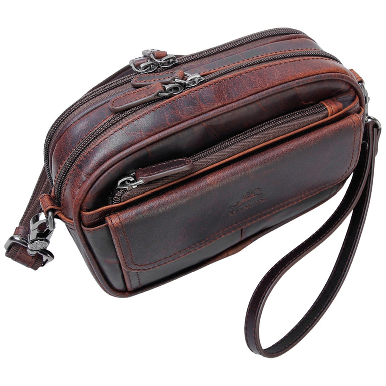 Mancini Buffalo Unisex Bag with Zippered Organizer Pocket