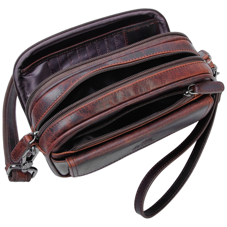 Mancini Buffalo Unisex Bag with Zippered Organizer Pocket