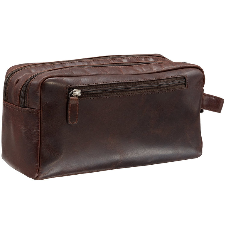Mancini BUFFALO Double Compartment Top Zipper Toiletry Kit