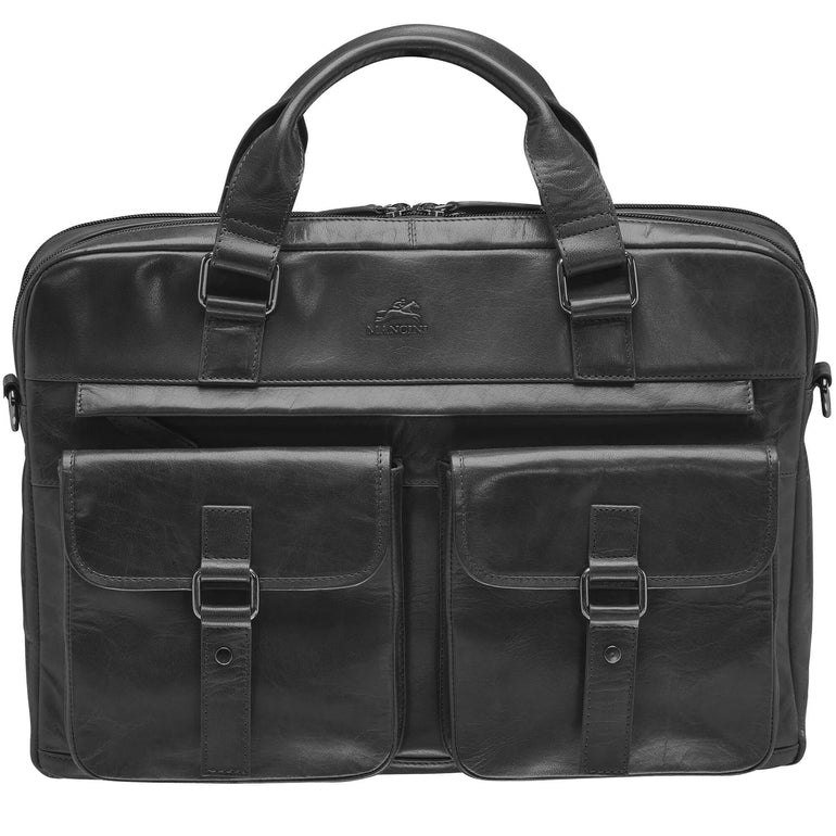 Mancini Buffalo Briefcase with Dual Compartments for 15.6” Laptop