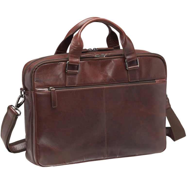 Mancini Buffalo Briefcase with Dual Compartments for 15.6” Laptop