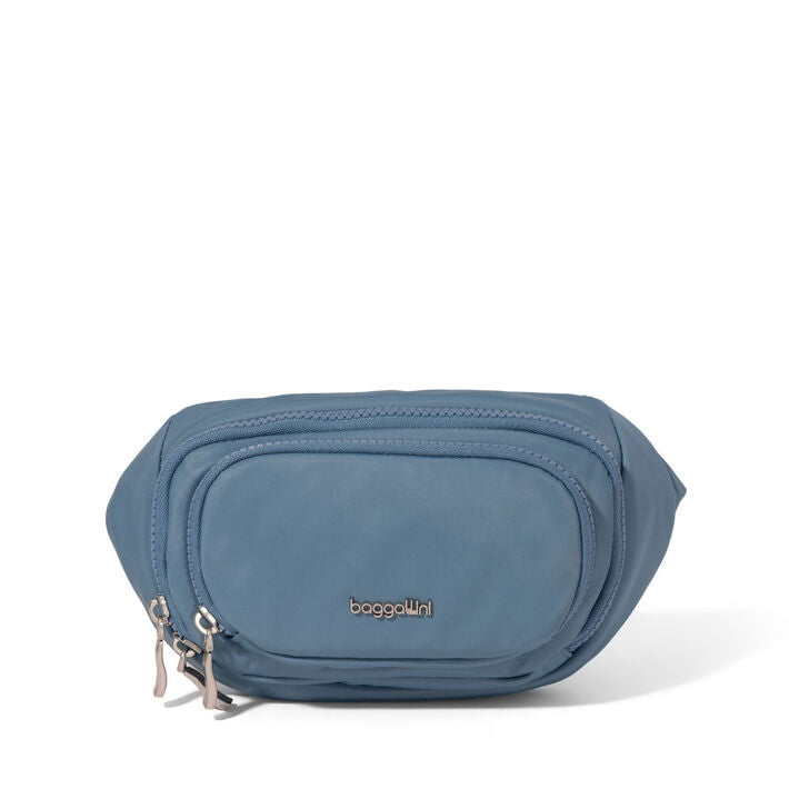 Baggallini On The Go Belt Bag Waist Pack - Cornflower Twill