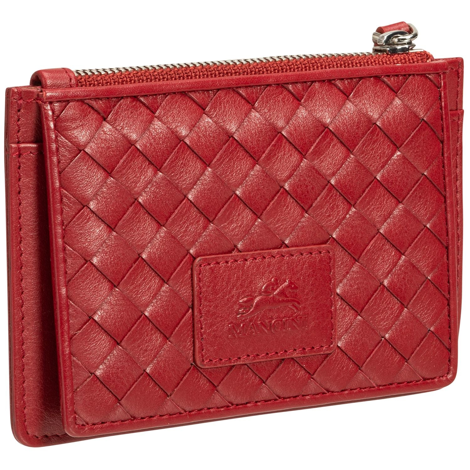 Mancini BASKET WEAVE RFID Secure Card Case and Coin Pocket