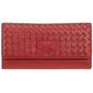 Mancini BASKET WEAVE RFID Secure Quadruple Fold Wallet - Red