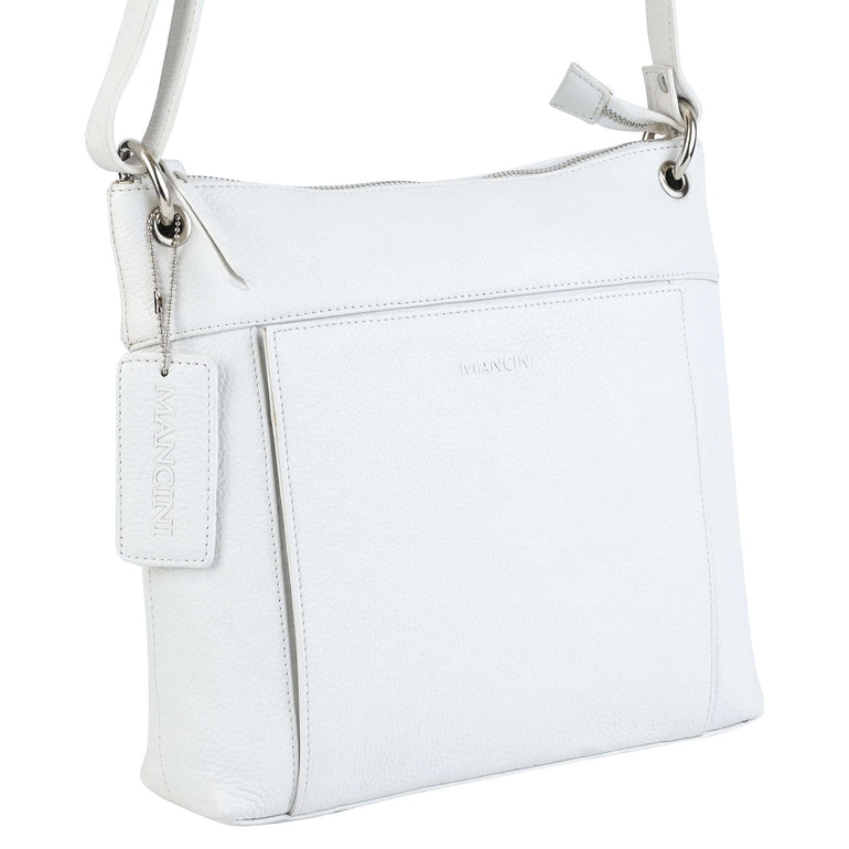 Mancini Pebbled Trish Crossbody Handbag with Organizer
