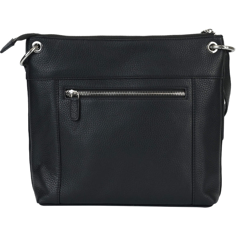 Mancini Pebbled Trish Crossbody Handbag with Organizer