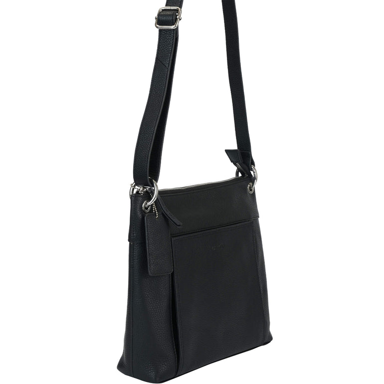 Mancini Pebbled Trish Crossbody Handbag with Organizer