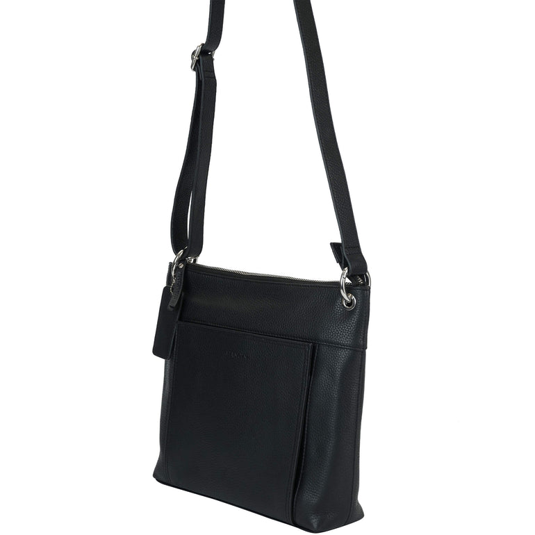 Mancini Pebbled Trish Crossbody Handbag with Organizer