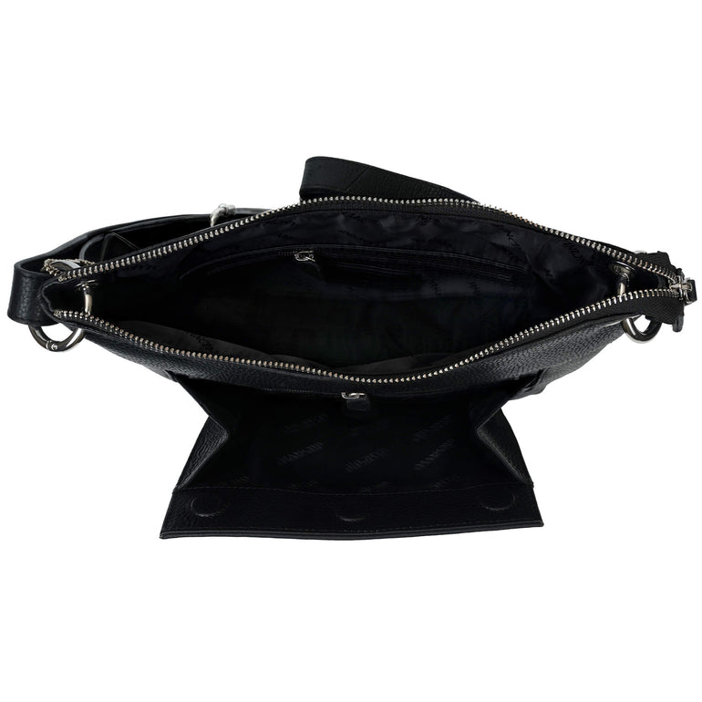 Mancini Pebbled Trish Crossbody Handbag with Organizer