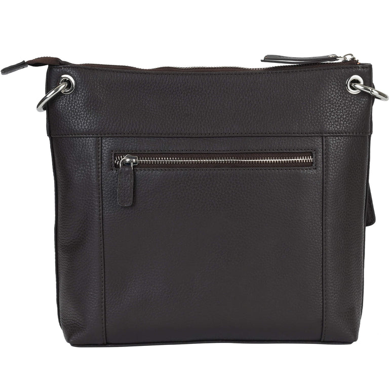 Mancini Pebbled Trish Crossbody Handbag with Organizer