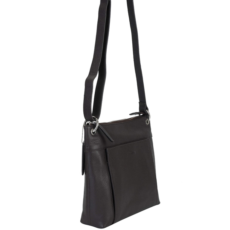 Mancini Pebbled Trish Crossbody Handbag with Organizer