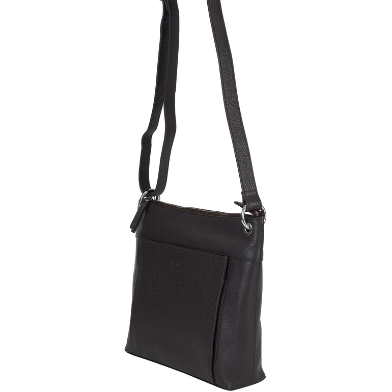 Mancini Pebbled Trish Crossbody Handbag with Organizer