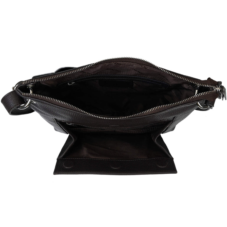 Mancini Pebbled Trish Crossbody Handbag with Organizer