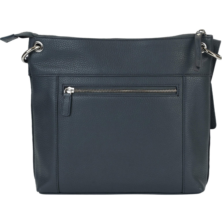 Mancini Pebbled Trish Crossbody Handbag with Organizer