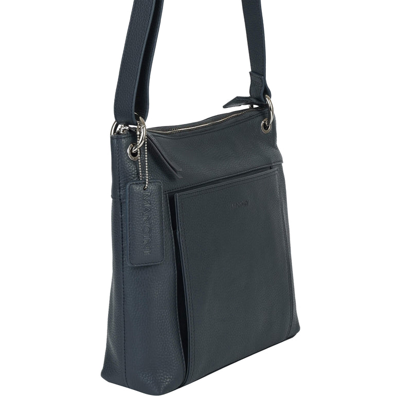 Mancini Pebbled Trish Crossbody Handbag with Organizer