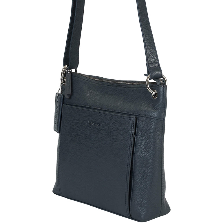 Mancini Pebbled Trish Crossbody Handbag with Organizer