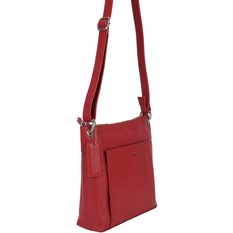 Mancini Pebbled Trish Crossbody Handbag with Organizer