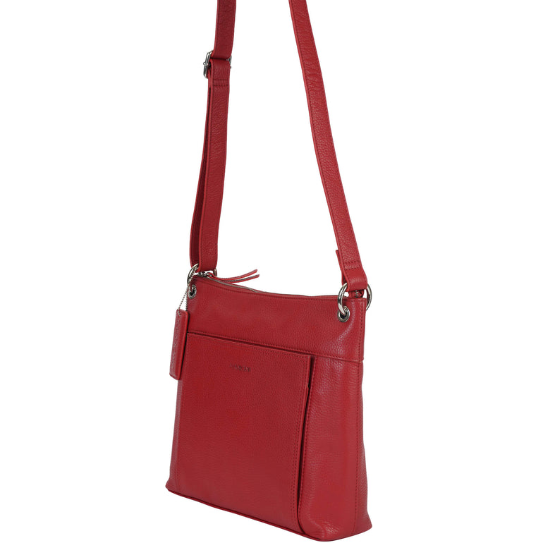 Mancini Pebbled Trish Crossbody Handbag with Organizer