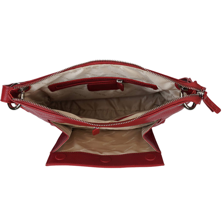 Mancini Pebbled Trish Crossbody Handbag with Organizer