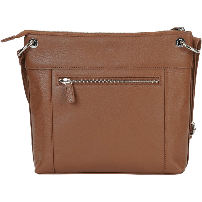 Mancini Pebbled Trish Crossbody Handbag with Organizer