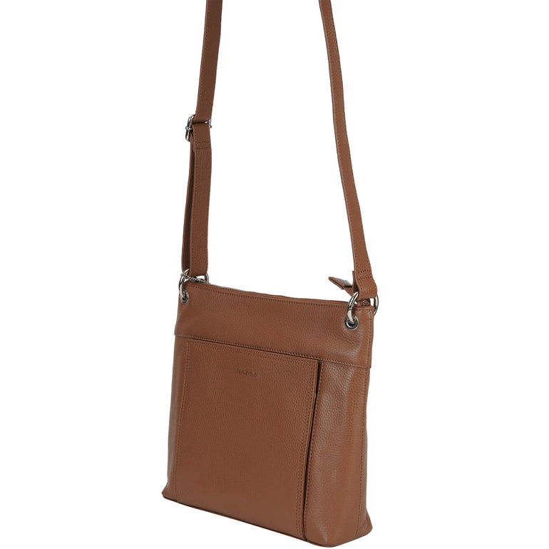 Mancini Pebbled Trish Crossbody Handbag with Organizer