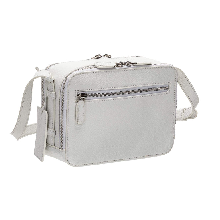 Mancini Pebbled Rachel Camera Style Leather Crossbody Bag