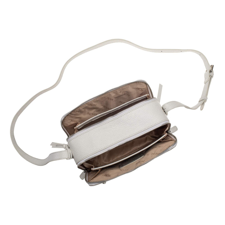 Mancini Pebbled Rachel Camera Style Leather Crossbody Bag