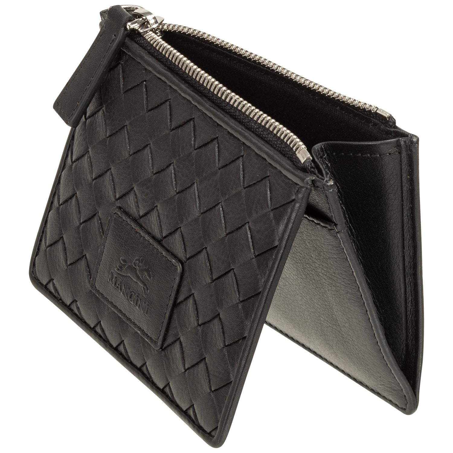Mancini BASKET WEAVE RFID Secure Card Case and Coin Pocket