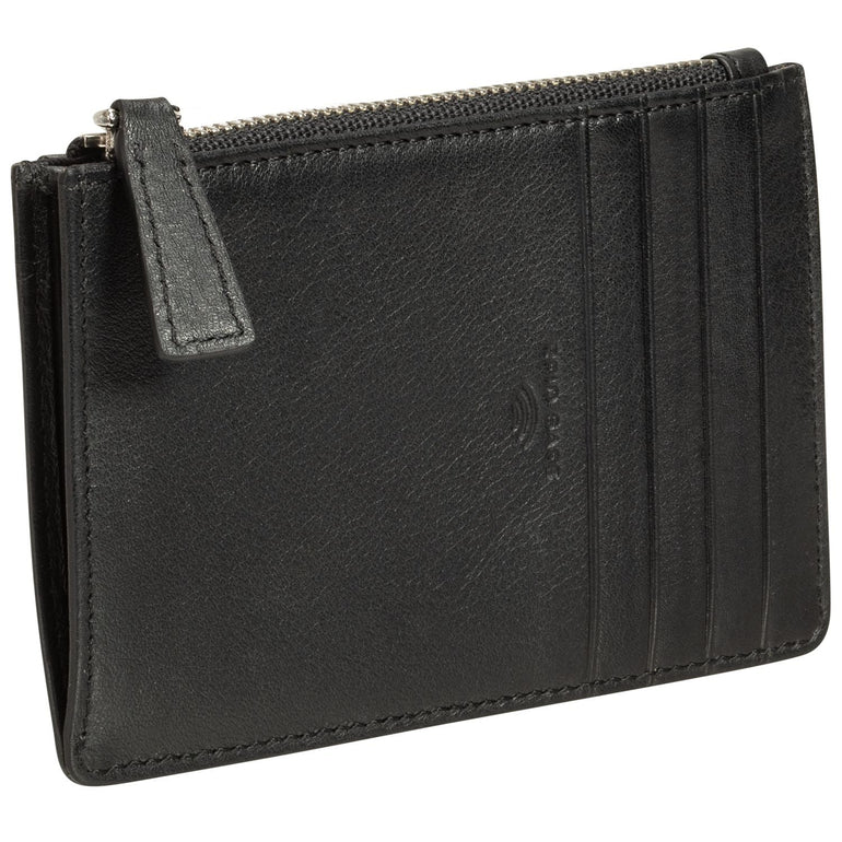 Mancini BASKET WEAVE RFID Secure Card Case and Coin Pocket