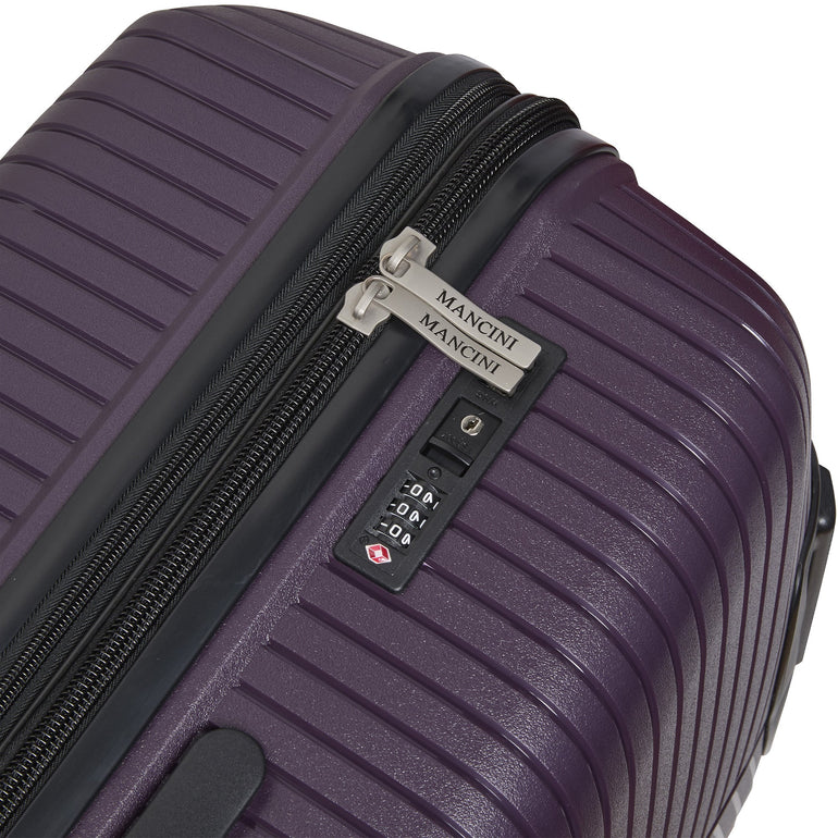 Mancini St. Lucia Collection Polypropylene Spinner Luggage 2-Piece Set (Carry-On & Large)