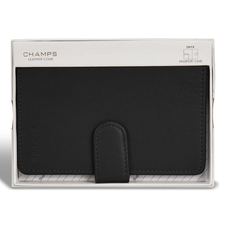 Champs Onyx Leather Passport Case