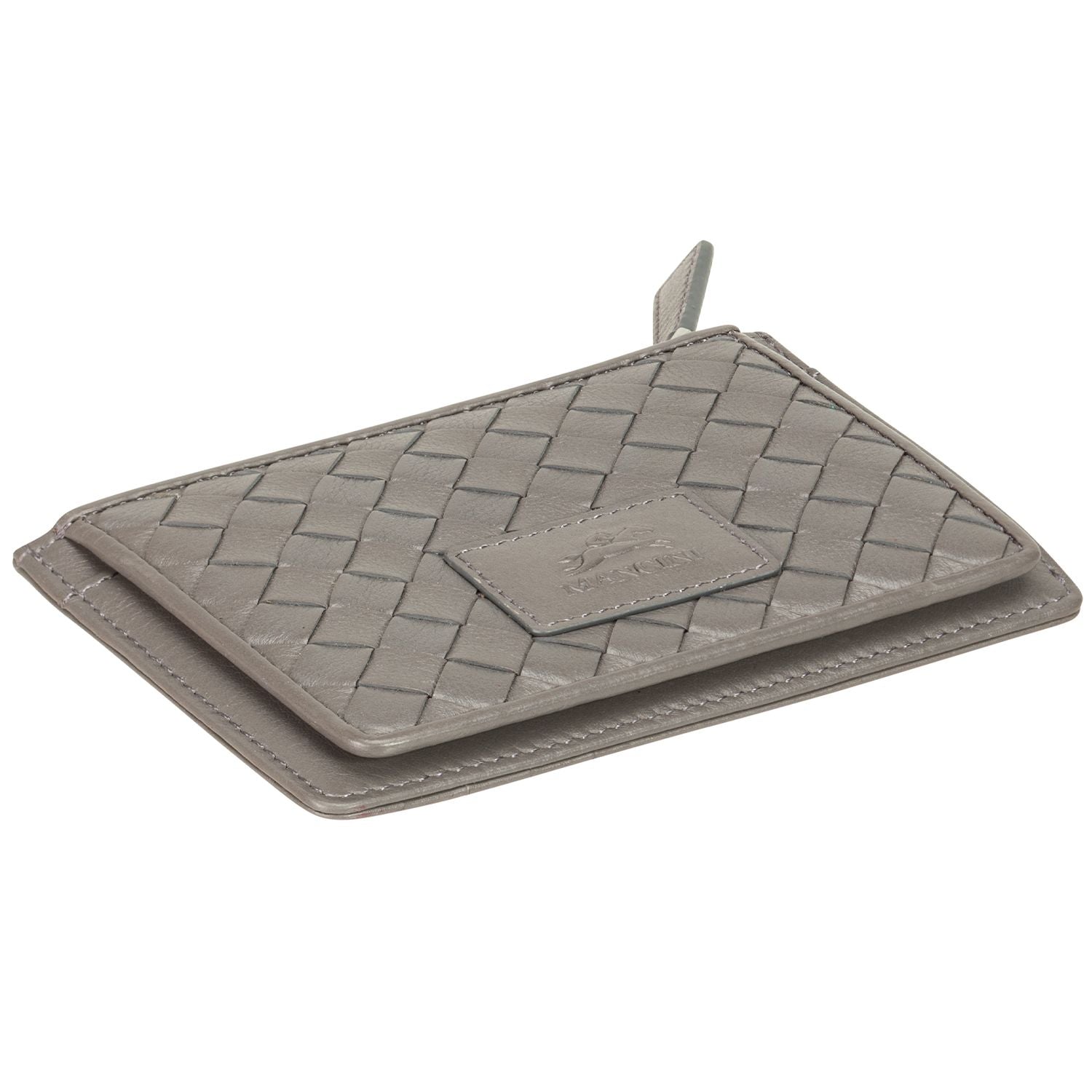 Mancini BASKET WEAVE RFID Secure Card Case and Coin Pocket
