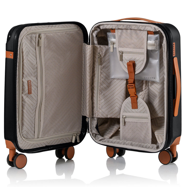 Champs Vintage Expandable 2-Piece Luggage Set (Carry-On & Large)