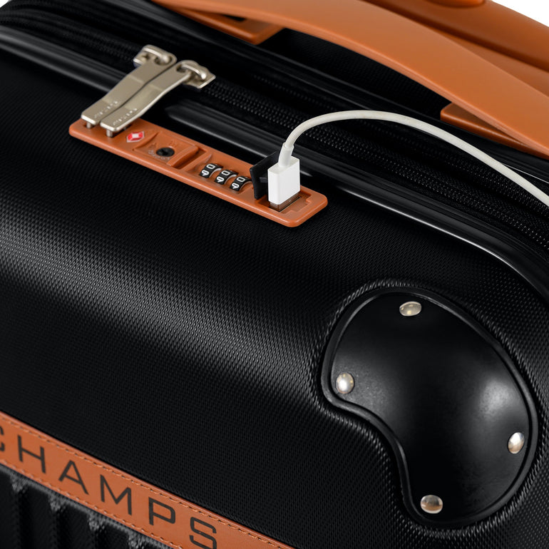 Champs Vintage Expandable 2-Piece Luggage Set (Carry-On & Large)