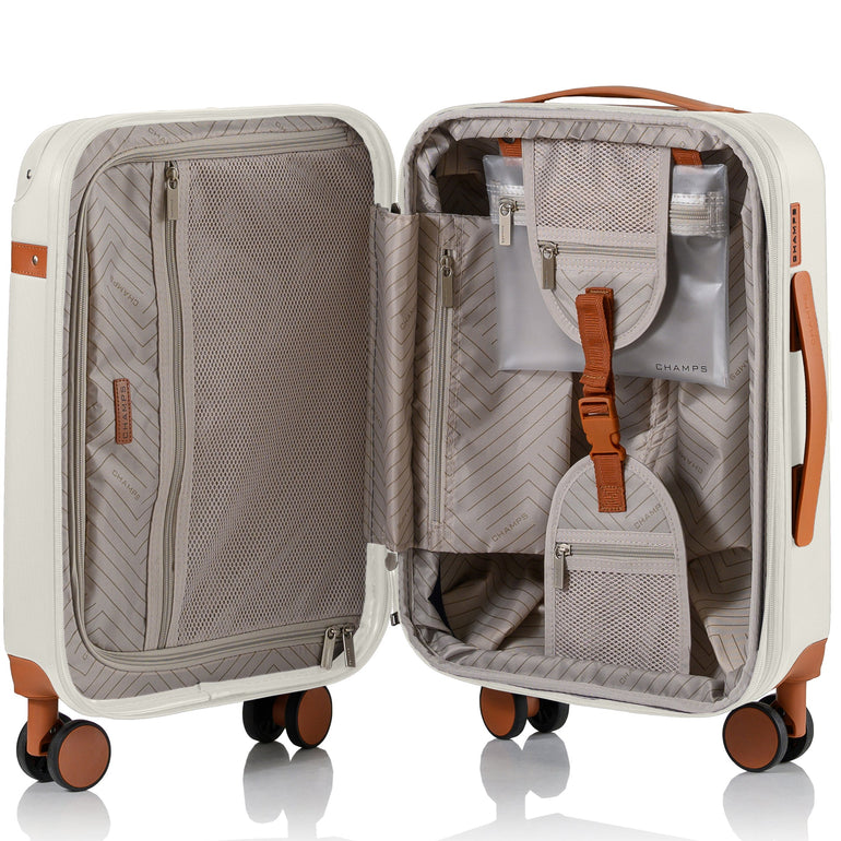 Champs Vintage Expandable 2-Piece Luggage Set (Carry-On & Large)