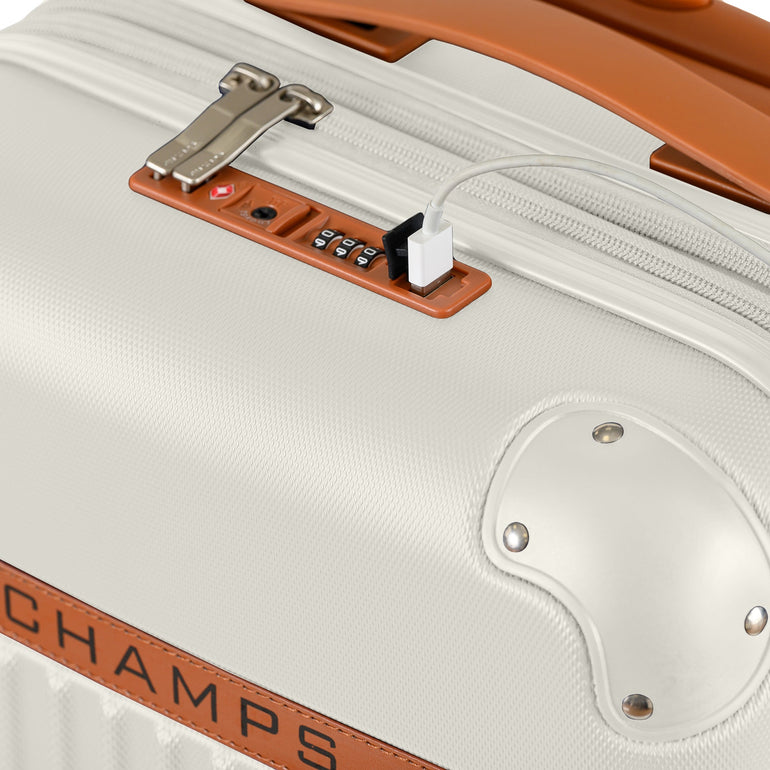 Champs Vintage Expandable 2-Piece Luggage Set (Carry-On & Large)