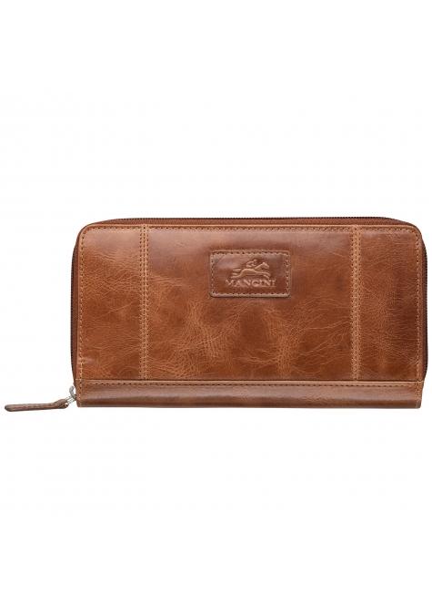 Mancini CASABLANCA Ladies' ''Clutch'' Wallet - Cognac