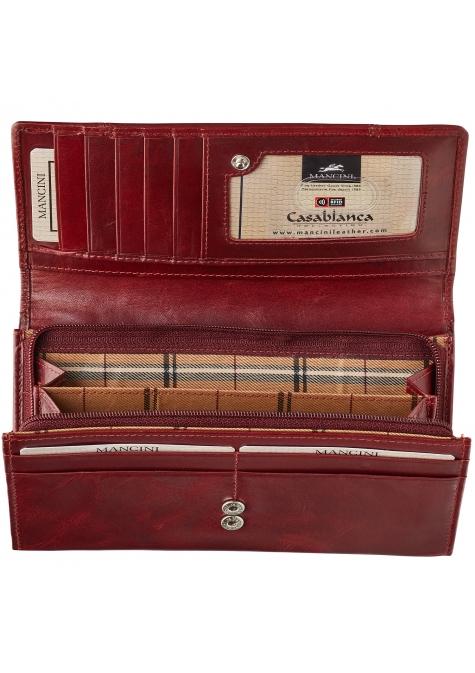 Mancini CASABLANCA Ladies' RFID Secure Medium Clutch Wallet