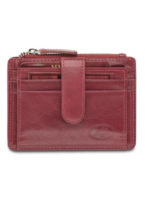 Mancini EQUESTRIAN-2 Men`s RFID Secure Card Case and Coin Pocket - Red