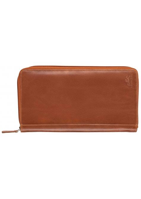 Mancini CASABLANCA RFID Secure Deluxe Passport / Travel Organizer - Cognac