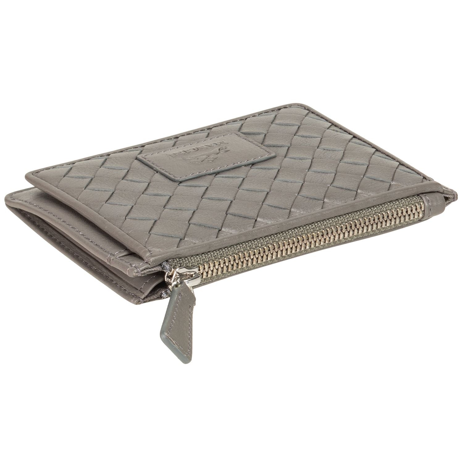 Mancini BASKET WEAVE RFID Secure Card Case and Coin Pocket
