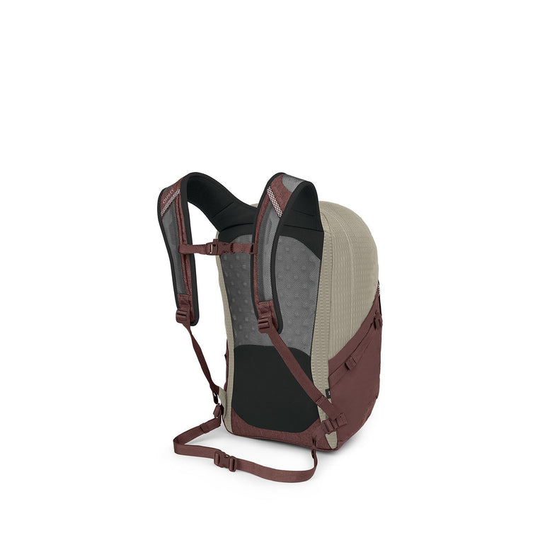 Osprey Quasar 26 Everyday Commute Backpack - Sawdust Tan/Raisin Red