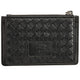 Mancini BASKET WEAVE RFID Secure Card Case and Coin Pocket - Black