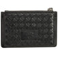 Mancini BASKET WEAVE RFID Secure Card Case and Coin Pocket - Black